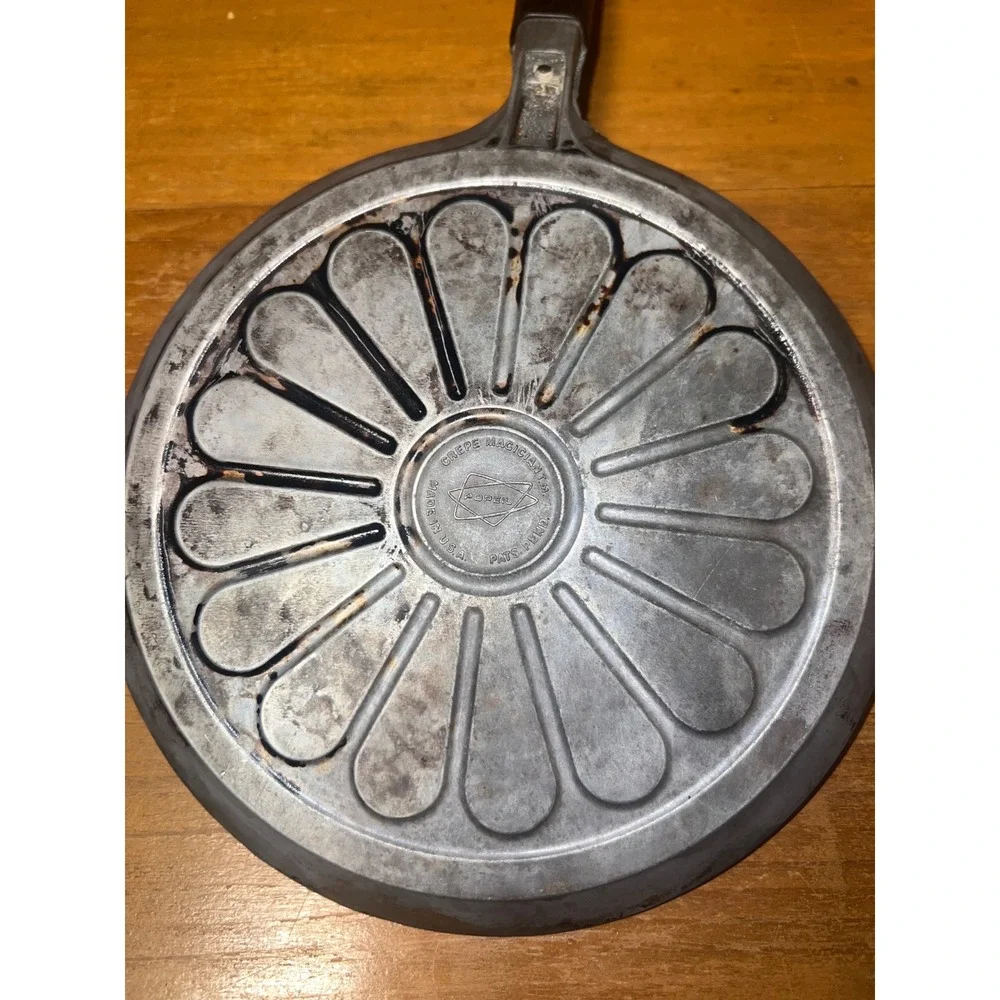 Vintage‎ Popeil Crepe Magician Pan Non-Stick Crepe Maker Made in USA Black 7.5